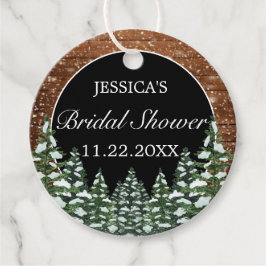 ブラックスノーウッド&フォレストパインブライダルシャワー フェイバータグ