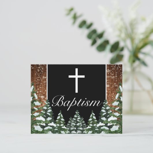 ブラックスノーウッド&フォレストパインベビーバプテスマ 案内ポストカード (スタンド正面)