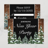 ブラックスノーウッド&フォレストパイン新年パーティー 出欠カード (正面/裏面)