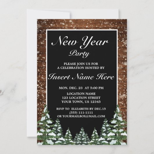 ブラックスノーウッド&フォレストパイン新年パーティー 招待状 (正面)