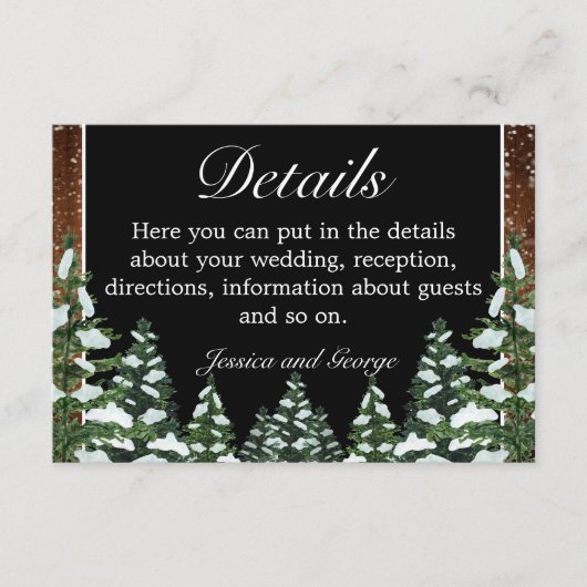 ブラックスノーウッド&フォレストパイン結婚ズ詳細 エンクロージャーカード (正面)