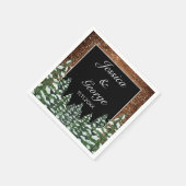 ブラックスノーウッド&フォレストパイン結婚ズ スタンダードカクテルナプキン (角)