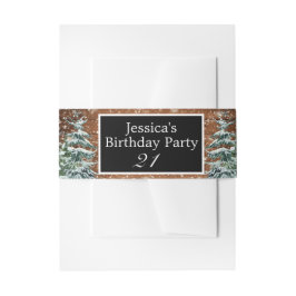 ブラックスノーウッド&フォレストパイン誕生日パーティー 招待状ベリーバンド