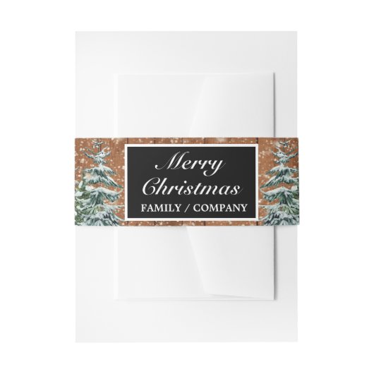 ブラックスノーウッド&フォレストメリークリスマスパーティー 招待状ベリーバンド (正面例)