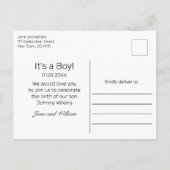 ブラックスノーウッド&フォレスト男の赤ちゃん誕生写真 案内ポストカード (裏面)