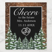 ブラックスノーウッド＆フォレスト チェアーズ ブライダルシャワー ワインラベル (シングルラベル)