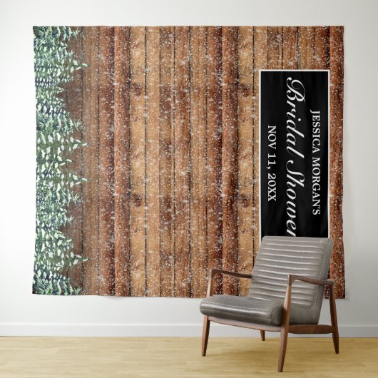 ブラックスノーウッド&フォレスト ブライダルシャワー写真 タペストリー (インサイチュ(横))