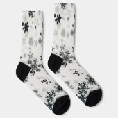 ブラックスノーフレークのクリスマスクルーソックス ソックス (右)