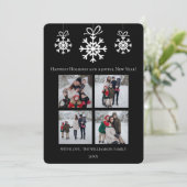 ブラックスノーフレークオーナメントフォトコラージュ シーズンカード (スタンド正面)