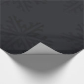 ブラックスノーフレークスシックトレンディーホリデークリスマス ラッピングペーパー (角)