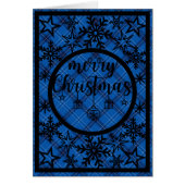 ブラックスノーフレーク下の青と黒の格子縞切り出し (正面)