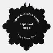 ブラックスノーフレーク形状のビジネスブランド紙 オーナメントカード (正面)