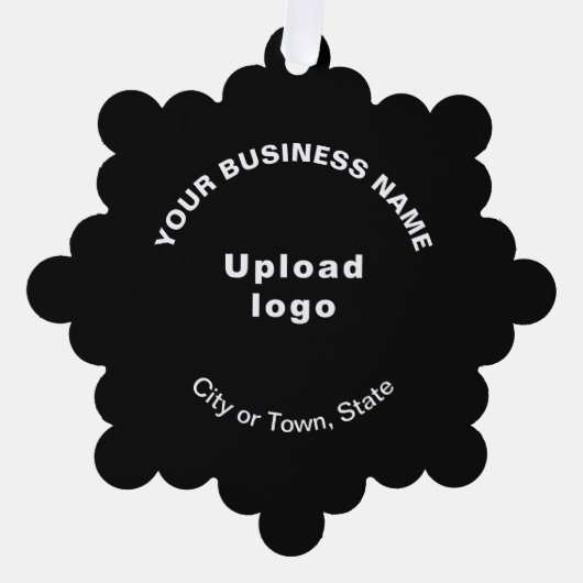 ブラックスノーフレーク形状のビジネスブランド紙 オーナメントカード (正面)