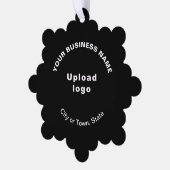 ブラックスノーフレーク形状のビジネスブランド紙 オーナメントカード (左)