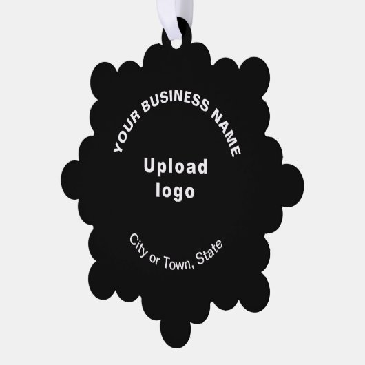 ブラックスノーフレーク形状のビジネスブランド紙 オーナメントカード (左)