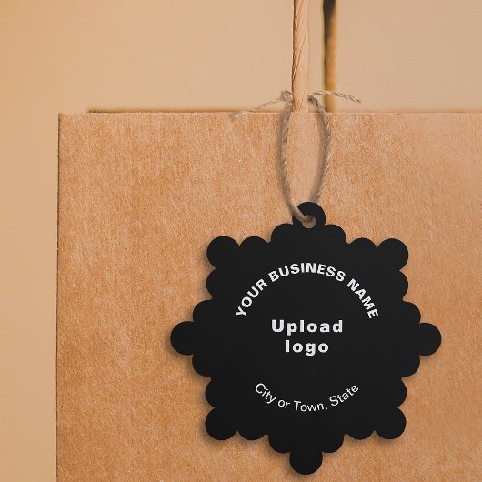 ブラックスノーフレーク形状のビジネスブランド紙 オーナメントカード