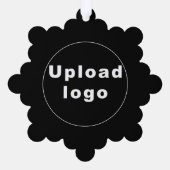 ブラックスノーフレーク形状のビジネスロゴ紙 オーナメントカード (裏面)