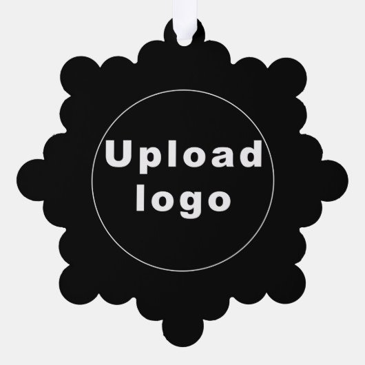 ブラックスノーフレーク形状のビジネスロゴ紙 オーナメントカード (裏面)