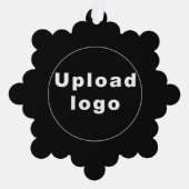 ブラックスノーフレーク形状のビジネスロゴ紙 オーナメントカード (正面)