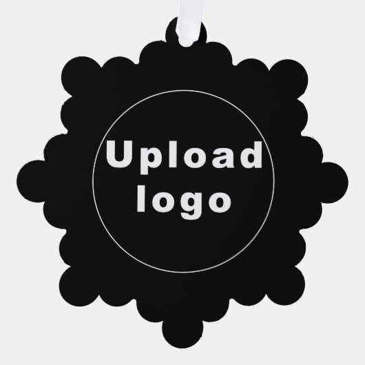 ブラックスノーフレーク形状のビジネスロゴ紙 オーナメントカード (正面)