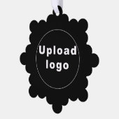 ブラックスノーフレーク形状のビジネスロゴ紙 オーナメントカード (左)