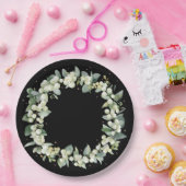 ブラックスノーベリーのクリスマスリース ペーパープレート (パーティー)