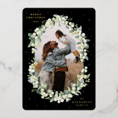 ブラックスノーベリー+ユーカリのクリスマスフォト 箔シーズンカード (正面)