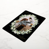 ブラックスノーベリー+ユーカリのクリスマスフォト 箔シーズンカード (回転した状態)