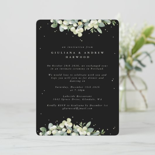 ブラックスノーベリー+ユーカリの結婚式披露宴 招待状 (スタンド正面)
