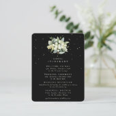 ブラックスノーベリー+ユーカリの花束 結婚式の予定表 エンクロージャーカード (スタンド正面)