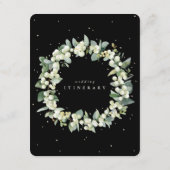 ブラックスノーベリー+ユーカリの花束 結婚式の予定表 エンクロージャーカード (裏面)