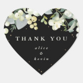 ブラックスノーベリー+ユーカリスクリスマスサンキュー ハートシール (正面)