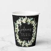 ブラックスノーベリー+ユーカリリースブライダルシャワー 紙コップ (裏面)