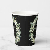 ブラックスノーベリー+ユーカリリースブライダルシャワー 紙コップ (右)