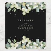 ブラックスノーベリー+ユーカリ冬の結婚式 ワインラベル (シングルラベル)