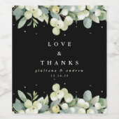 ブラックスノーベリー+ユーカリ冬の結婚式 ワインラベル (シングルラベル)