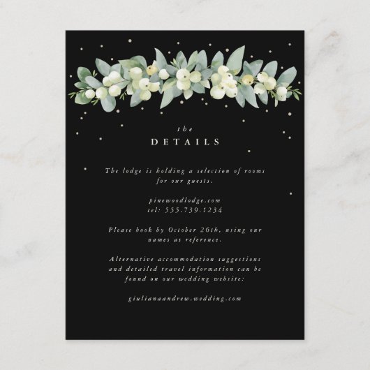 ブラックスノーベリー+ユーカリ結婚ガーランド詳細 エンクロージャーカード (正面)