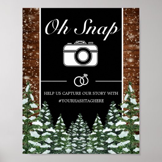 ブラックスノー・ウッド＆フォレスト　オスナップ ウェディングサイン ポスター (正面)