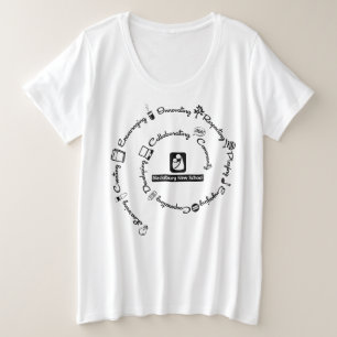 ブラックスバーグニュースクールプラススパイラルデザイン プラスサイズTシャツ