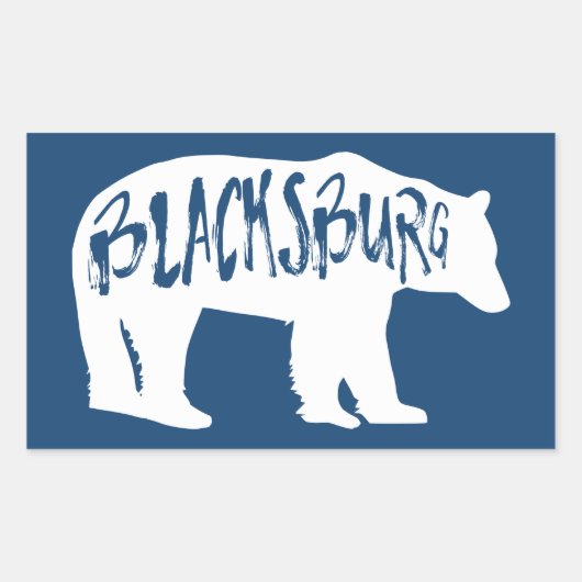 ブラックスバーグバージニアベア 長方形シール (正面)