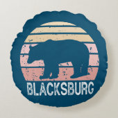 ブラックスバーグバージニアレトロベア ラウンドクッション (正面)