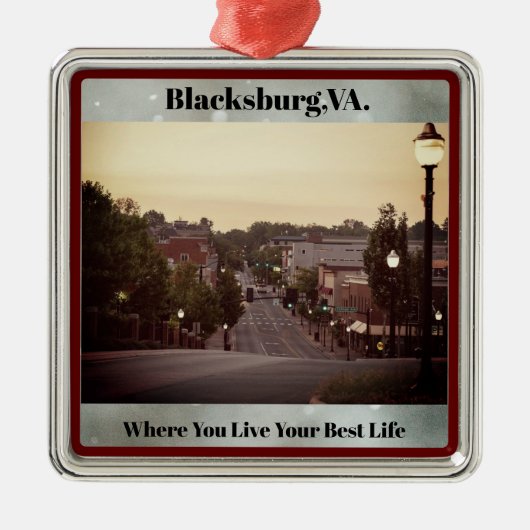 ブラックスバーグ，VA.クリスマス飾り メタルオーナメント (正面)