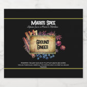 ブラックスパイスハーブ食品カスタムテンプレート リキュールボトルラベル (シングルラベル)