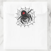 ブラックスパイダーくもの巣ラウンドステッカーセット ラウンドシール (バッグ)