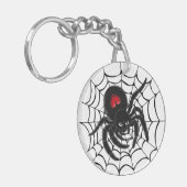 ブラックスパイダーくもの巣 キーホルダー (正面左)