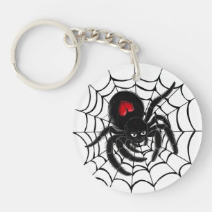 ブラックスパイダーくもの巣 キーホルダー