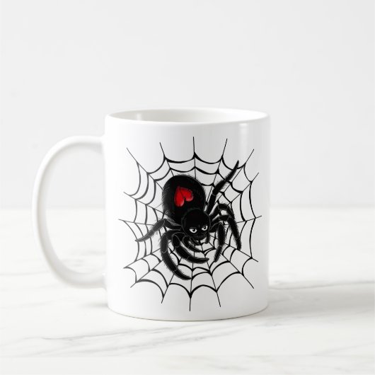 ブラックスパイダーくもの巣 コーヒーマグカップ (左)
