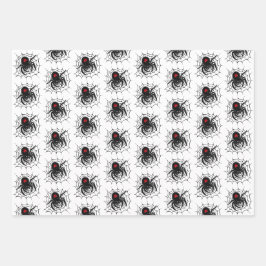 ブラックスパイダーくもの巣 ラッピングペーパーシート