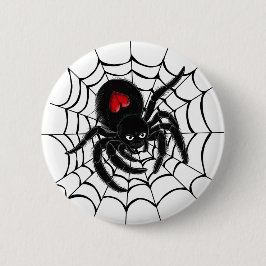 ブラックスパイダーくもの巣 缶バッジ