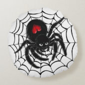 ブラックスパイダーインくもの巣ラウンド装飾用クッション ラウンドクッション (裏面)